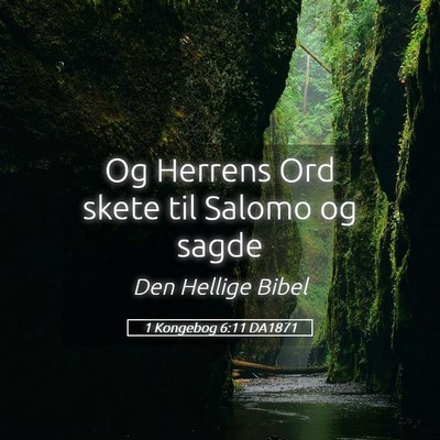 Picture 05 - 1 Kongebog 6:11 DA1871 - Og Herrens Ord skete til Salomo og - Bible Verse Picture