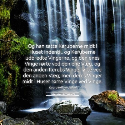Picture 05 - 1 Kongebog 6:27 DA1871 - Og han satte Keruberne midt i Huset indentil, og - Bible Verse Picture