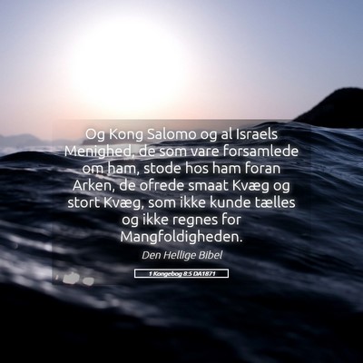 Picture 05 - 1 Kongebog 8:5 DA1871 - Og Kong Salomo og al Israels Menighed, de som - Bible Verse Picture