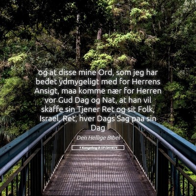 Picture 05 - 1 Kongebog 8:59 DA1871 - og at disse mine Ord, som jeg har bedet - Bible Verse Picture