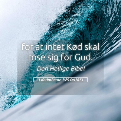 Picture 05 - 1 Korintherne 1:29 DA1871 - for at intet Kød skal rose sig for - Bible Verse Picture