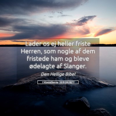 Picture 05 - 1 Korintherne 10:9 DA1871 - Lader os ej heller friste Herren, som nogle af - Bible Verse Picture