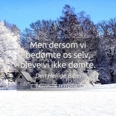 Picture 05 - 1 Korintherne 11:31 DA1871 - Men dersom vi bedømte os selv, bleve vi ikke - Bible Verse Picture