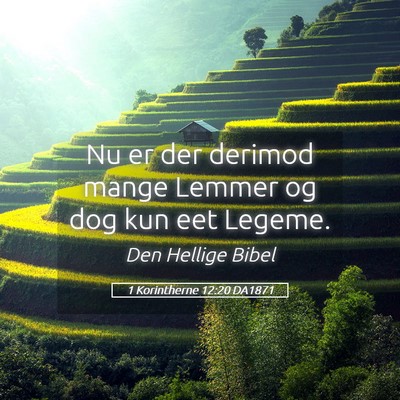 Picture 05 - 1 Korintherne 12:20 DA1871 - Nu er der derimod mange Lemmer og dog kun eet - Bible Verse Picture