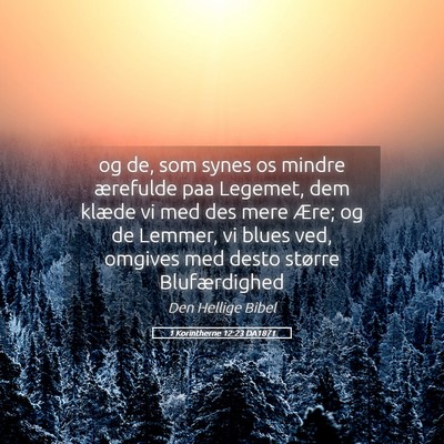 Picture 05 - 1 Korintherne 12:23 DA1871 - og de, som synes os mindre ærefulde paa Legemet, - Bible Verse Picture