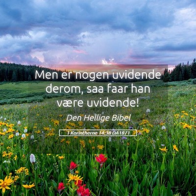 Picture 05 - 1 Korintherne 14:38 DA1871 - Men er nogen uvidende derom, saa faar han være - Bible Verse Picture
