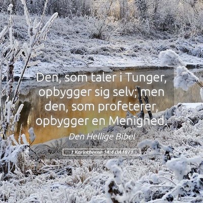 Picture 05 - 1 Korintherne 14:4 DA1871 - Den, som taler i Tunger, opbygger sig selv; men - Bible Verse Picture