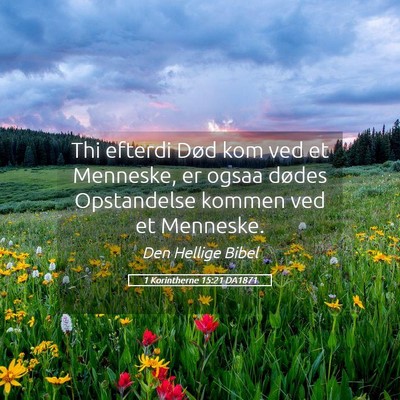 Picture 05 - 1 Korintherne 15:21 DA1871 - Thi efterdi Død kom ved et Menneske, er ogsaa - Bible Verse Picture