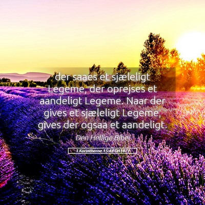 Picture 05 - 1 Korintherne 15:44 DA1871 - der saaes et sjæleligt Legeme, der oprejses et - Bible Verse Picture