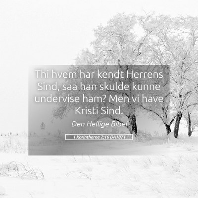 Picture 05 - 1 Korintherne 2:16 DA1871 - Thi hvem har kendt Herrens Sind, saa han skulde - Bible Verse Picture