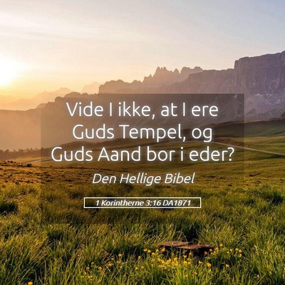 Picture 05 - 1 Korintherne 3:16 DA1871 - Vide I ikke, at I ere Guds Tempel, og Guds Aand - Bible Verse Picture