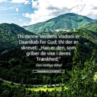 Picture 05 - 1 Korintherne 3:19 DA1871 - Thi denne Verdens Visdom er Daarskab for Gud; thi - Bible Verse Picture