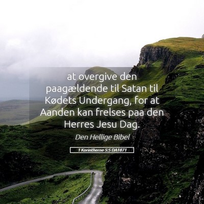 Picture 05 - 1 Korintherne 5:5 DA1871 - at overgive den paagældende til Satan til - Bible Verse Picture