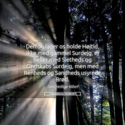 Picture 05 - 1 Korintherne 5:8 DA1871 - Derfor, lader os holde Højtid, ikke med gammel - Bible Verse Picture