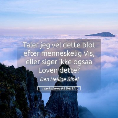 Picture 05 - 1 Korintherne 9:8 DA1871 - Taler jeg vel dette blot efter menneskelig Vis, - Bible Verse Picture