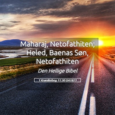 Picture 05 - 1 Krønikebog 11:30 DA1871 - Maharaj, Netofathiten; Heled, Baenas Søn, - Bible Verse Picture
