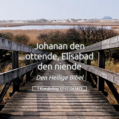 Picture 05 - 1 Krønikebog 12:12 DA1871 - Johanan den ottende, Elisabad den - Bible Verse Picture