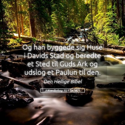 Picture 05 - 1 Krønikebog 15:1 DA1871 - Og han byggede sig Huse i Davids Stad og beredte - Bible Verse Picture