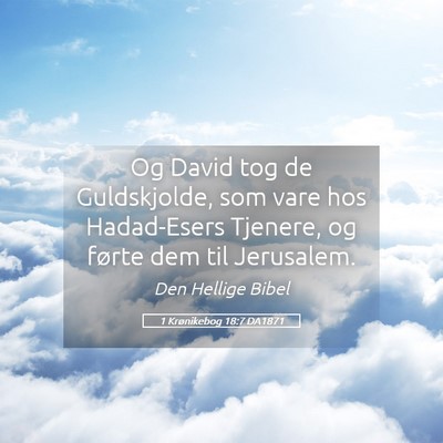 Picture 05 - 1 Krønikebog 18:7 DA1871 - Og David tog de Guldskjolde, som vare hos - Bible Verse Picture