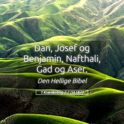 Picture 05 - 1 Krønikebog 2:2 DA1871 - Dan, Josef og Benjamin, Nafthali, Gad og - Bible Verse Picture