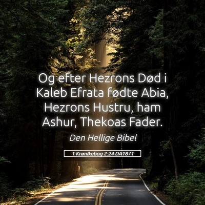 Picture 05 - 1 Krønikebog 2:24 DA1871 - Og efter Hezrons Død i Kaleb Efrata fødte Abia, - Bible Verse Picture
