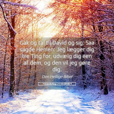 Picture 05 - 1 Krønikebog 21:10 DA1871 - Gak og tal til David og sig: Saa sagde Herren: - Bible Verse Picture