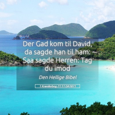 Picture 05 - 1 Krønikebog 21:11 DA1871 - Der Gad kom til David, da sagde han til ham: Saa - Bible Verse Picture