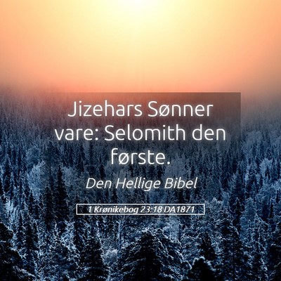 Picture 05 - 1 Krønikebog 23:18 DA1871 - Jizehars Sønner vare: Selomith den - Bible Verse Picture