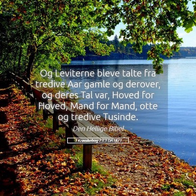 Picture 05 - 1 Krønikebog 23:3 DA1871 - Og Leviterne bleve talte fra tredive Aar gamle og - Bible Verse Picture