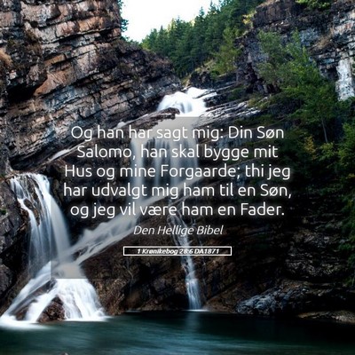 Picture 05 - 1 Krønikebog 28:6 DA1871 - Og han har sagt mig: Din Søn Salomo, han skal - Bible Verse Picture