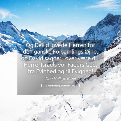 Picture 05 - 1 Krønikebog 29:10 DA1871 - Og David lovede Herren for den ganske Forsamlings - Bible Verse Picture