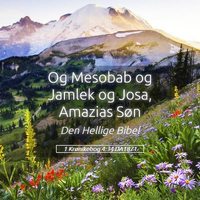 Picture 05 - 1 Krønikebog 4:34 DA1871 - Og Mesobab og Jamlek og Josa, Amazias - Bible Verse Picture