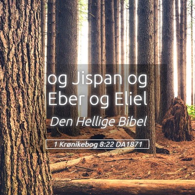 Picture 05 - 1 Krønikebog 8:22 DA1871 - og Jispan og Eber og - Bible Verse Picture