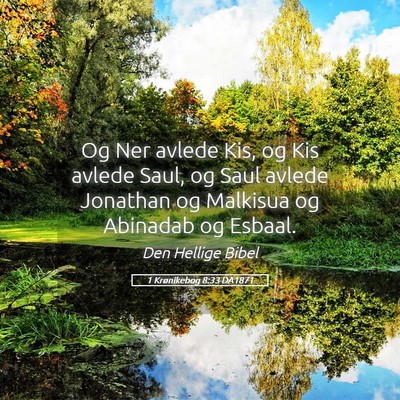 Picture 05 - 1 Krønikebog 8:33 DA1871 - Og Ner avlede Kis, og Kis avlede Saul, og Saul - Bible Verse Picture