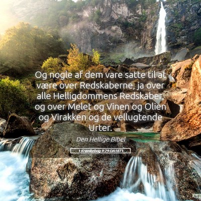 Picture 05 - 1 Krønikebog 9:29 DA1871 - Og nogle af dem vare satte til at være over - Bible Verse Picture