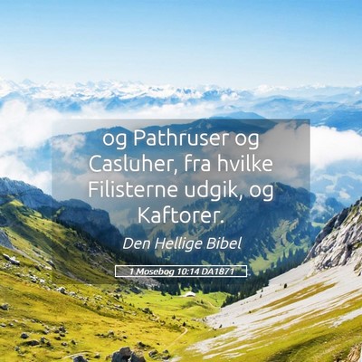 Picture 05 - 1 Mosebog 10:14 DA1871 - og Pathruser og Casluher, fra hvilke Filisterne - Bible Verse Picture