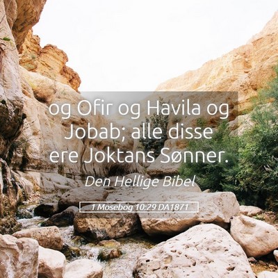 Picture 05 - 1 Mosebog 10:29 DA1871 - og Ofir og Havila og Jobab; alle disse ere - Bible Verse Picture
