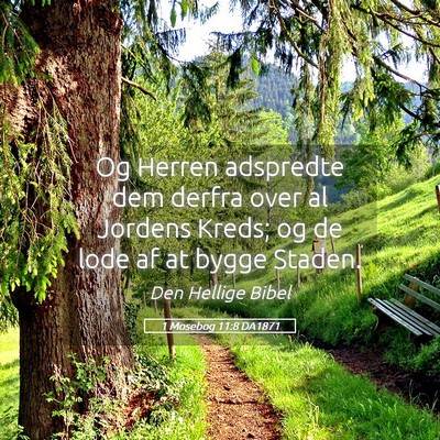 Picture 05 - 1 Mosebog 11:8 DA1871 - Og Herren adspredte dem derfra over al Jordens - Bible Verse Picture
