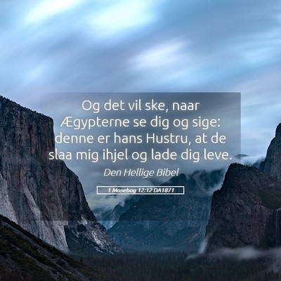Picture 05 - 1 Mosebog 12:12 DA1871 - Og det vil ske, naar Ægypterne se dig og sige: - Bible Verse Picture