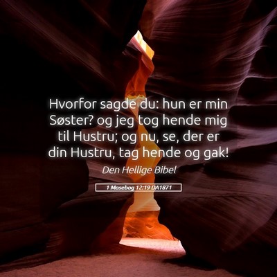 Picture 05 - 1 Mosebog 12:19 DA1871 - Hvorfor sagde du: hun er min Søster? og jeg tog - Bible Verse Picture