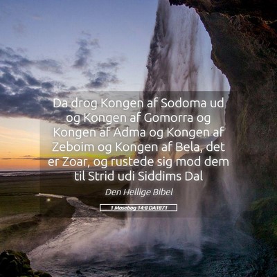Picture 05 - 1 Mosebog 14:8 DA1871 - Da drog Kongen af Sodoma ud og Kongen af Gomorra - Bible Verse Picture
