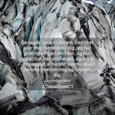 Picture 05 - 1 Mosebog 16:5 DA1871 - Da sagde Sarai til Abram: Den Uret sker mig - Bible Verse Picture
