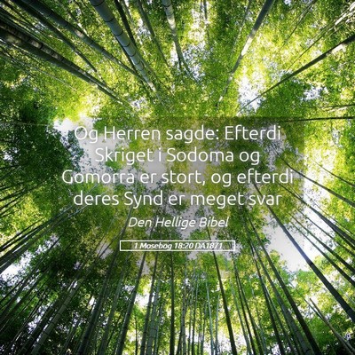 Picture 05 - 1 Mosebog 18:20 DA1871 - Og Herren sagde: Efterdi Skriget i Sodoma og - Bible Verse Picture