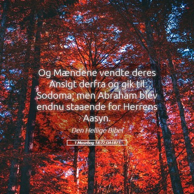 Picture 05 - 1 Mosebog 18:22 DA1871 - Og Mændene vendte deres Ansigt derfra og gik til - Bible Verse Picture