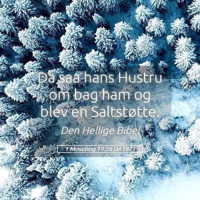 Picture 05 - 1 Mosebog 19:26 DA1871 - Da saa hans Hustru om bag ham og blev en - Bible Verse Picture