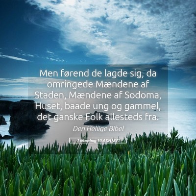 Picture 05 - 1 Mosebog 19:4 DA1871 - Men førend de lagde sig, da omringede Mændene - Bible Verse Picture