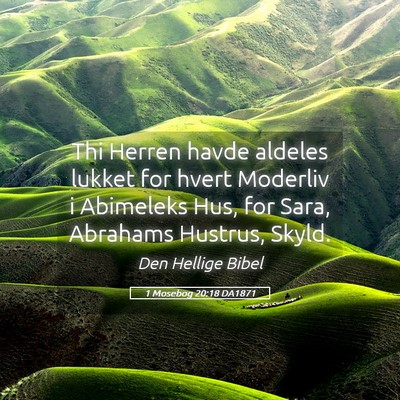 Picture 05 - 1 Mosebog 20:18 DA1871 - Thi Herren havde aldeles lukket for hvert - Bible Verse Picture