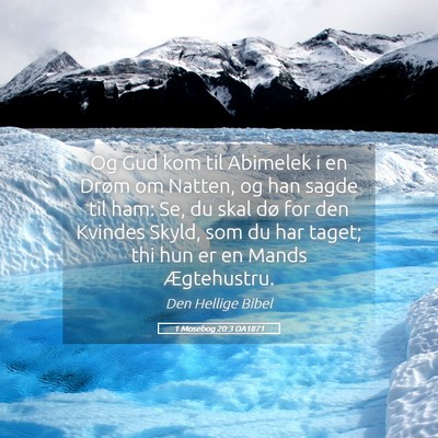 Picture 05 - 1 Mosebog 20:3 DA1871 - Og Gud kom til Abimelek i en Drøm om Natten, og - Bible Verse Picture
