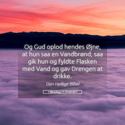 Picture 05 - 1 Mosebog 21:19 DA1871 - Og Gud oplod hendes Øjne, at hun saa en - Bible Verse Picture