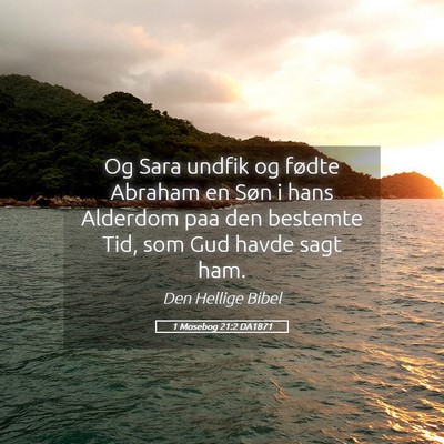 Picture 05 - 1 Mosebog 21:2 DA1871 - Og Sara undfik og fødte Abraham en Søn i hans - Bible Verse Picture